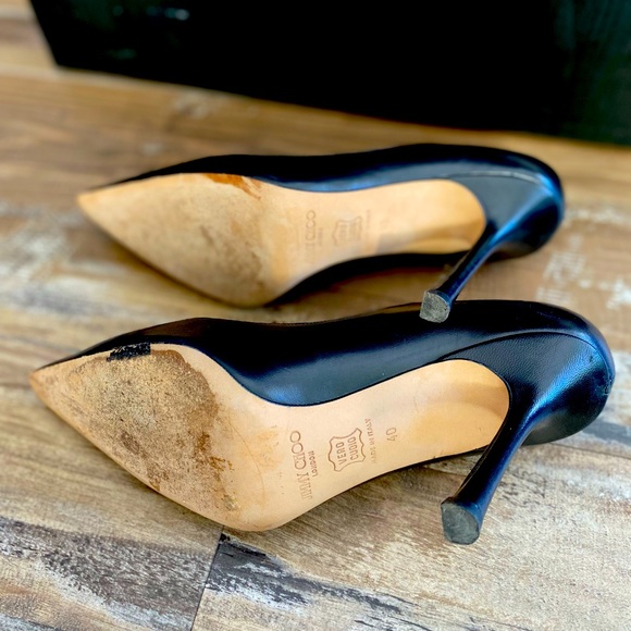 Black Jimmy Choo Romy 100 Pumps - Picture 4 of 9